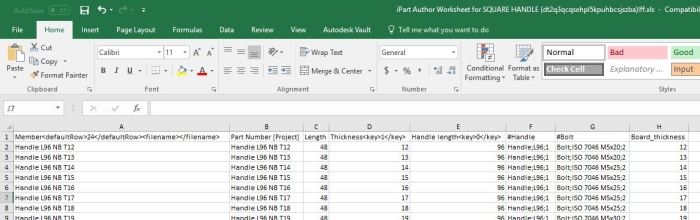 Editing iPart Factory in Spreadsheet